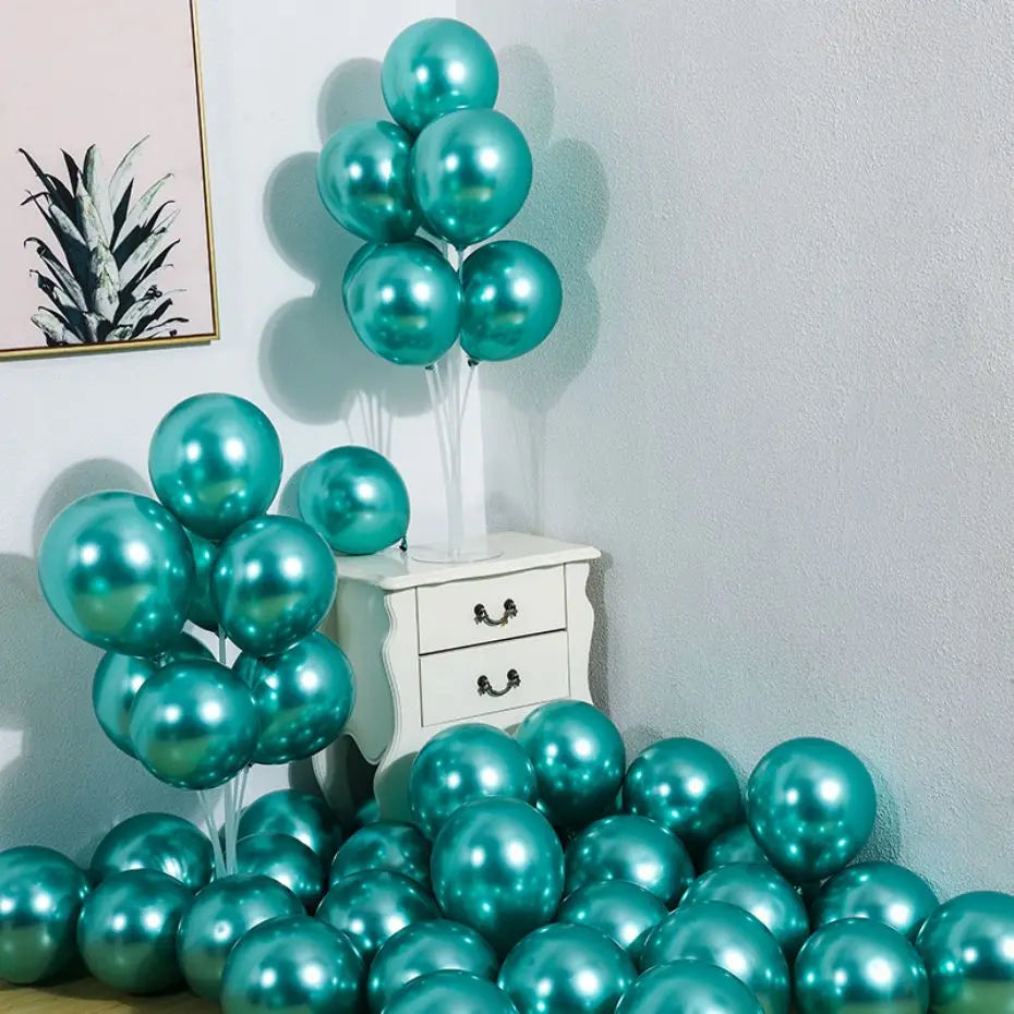 5Inch 10Pcs Latex Balloon Gold Silver Black Pink Xmax Balloon Wedding Happy Birthday Metallic Chrome Balloon Decoration