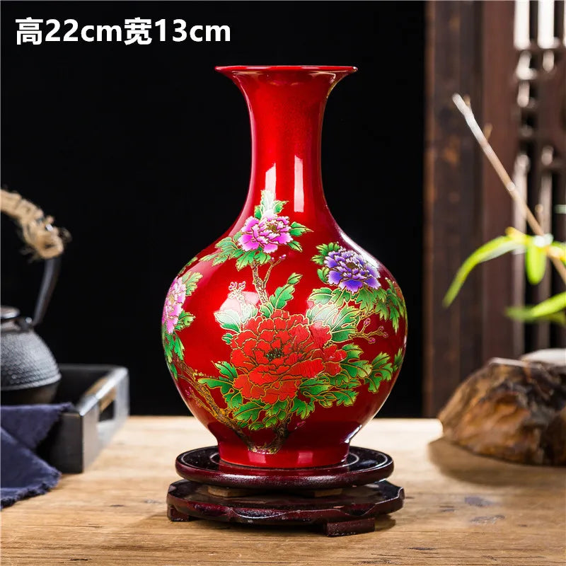 Chinese Style ceramics Vase Jingdezhen Black Porcelain Crystal Glaze Flower Vase Home decoration accessories Handmade Vases