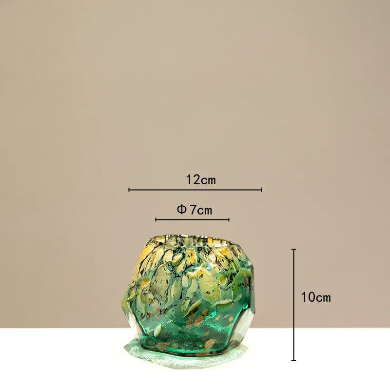 Glass Vase Irregular Gradients Speckled Black Glass Bottle Fruit Bowl Desktop Organization Organization Terrarium Vases Pots