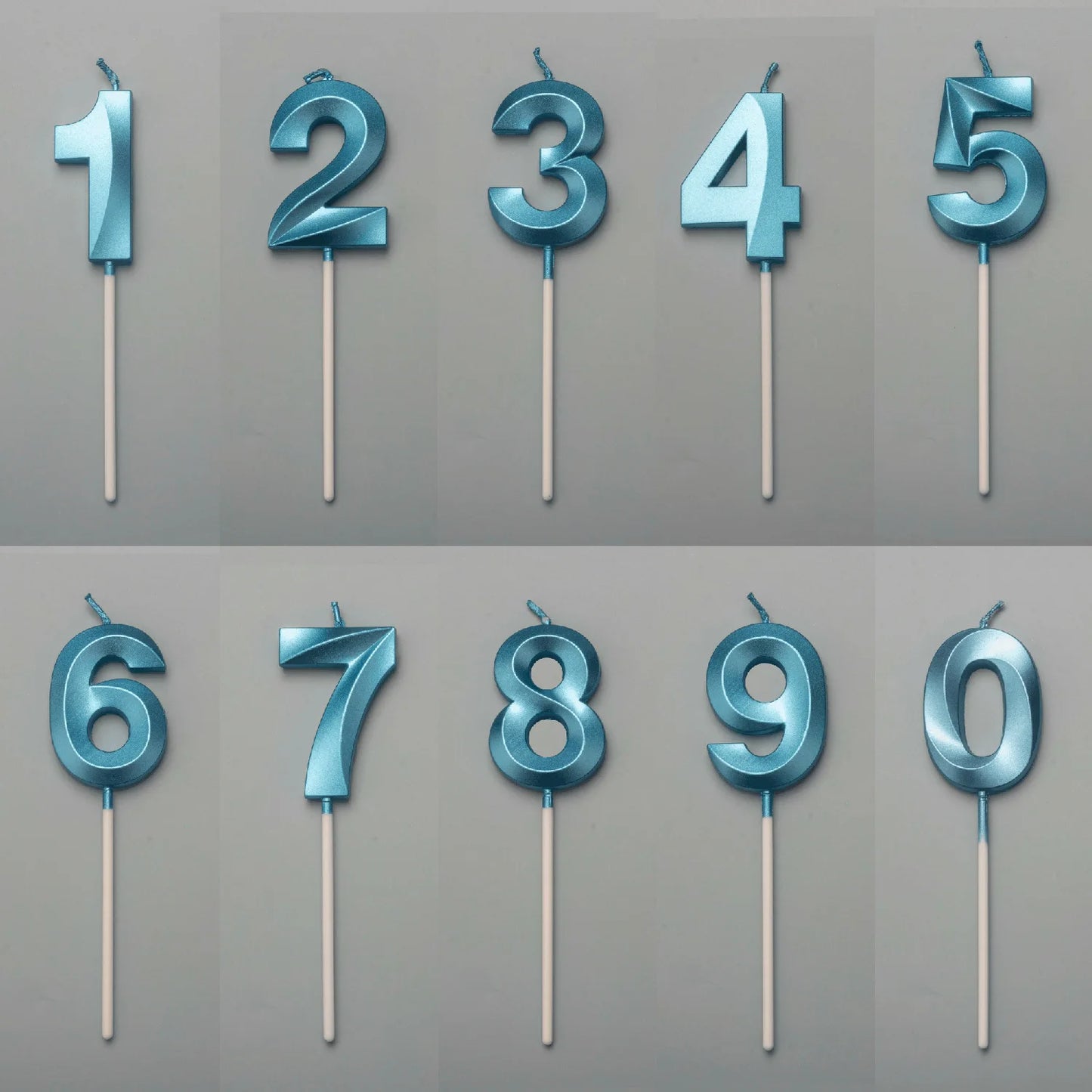 Birthday Digital Cake Candle Opera House Candles Golden Pink Blue Diamond Number Birthday Party Candles Creative Decoration