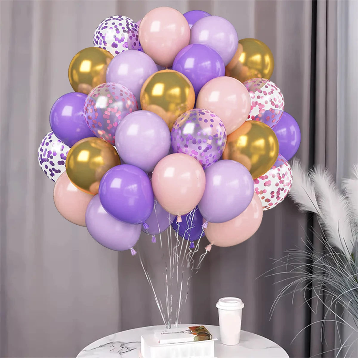 31/36/37/51/101Pcs Metallic Balloons Pearl White Latex Balloon Gold Confetti Balloons for Birthday Weddings Party Decorations