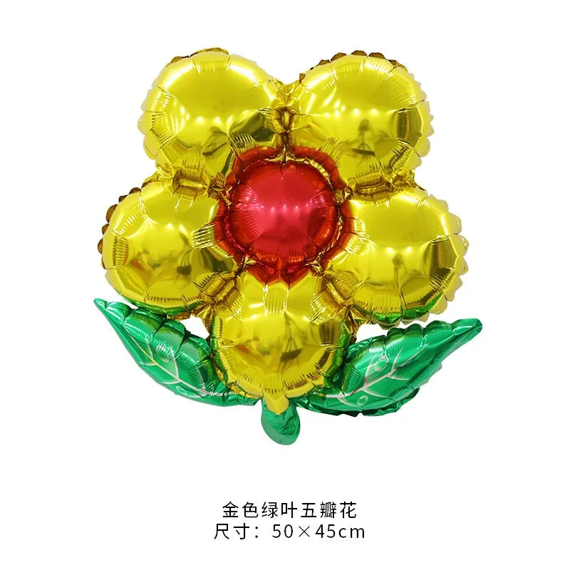 Flower Foil Balloons Leaf Flower Baloon Birthday Party Wedding Decorations Party Globos Shower Children Suplies اكواب دزني
