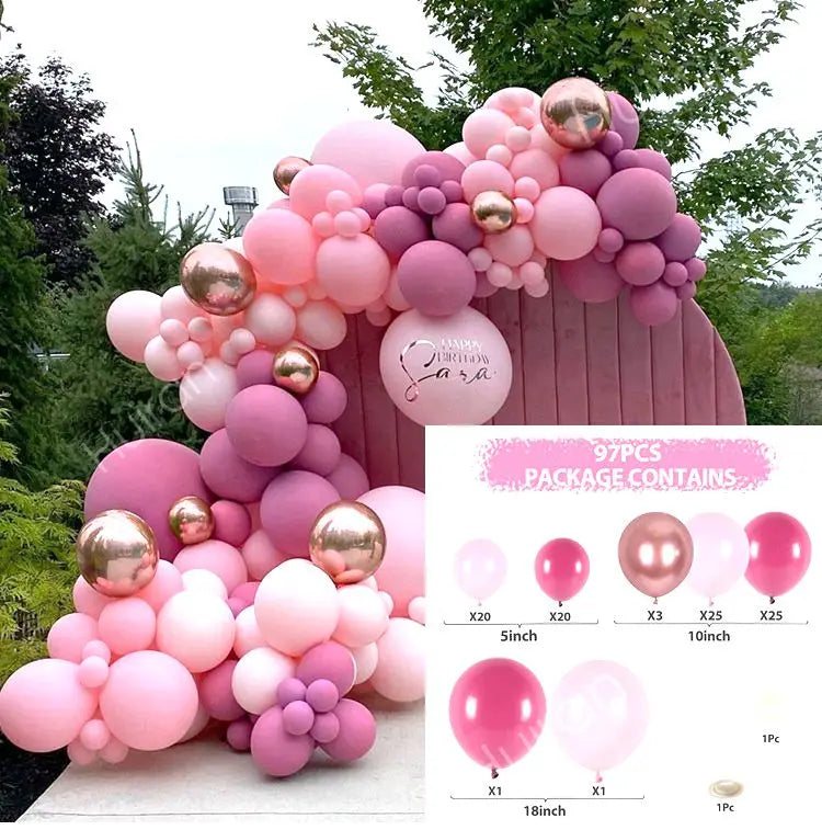 Tender Pink Gold Balloon Garland Arch Kit Wedding Birthday Party Decoration Adult Kids Baby Shower Decor Ballon Wedding Supplies