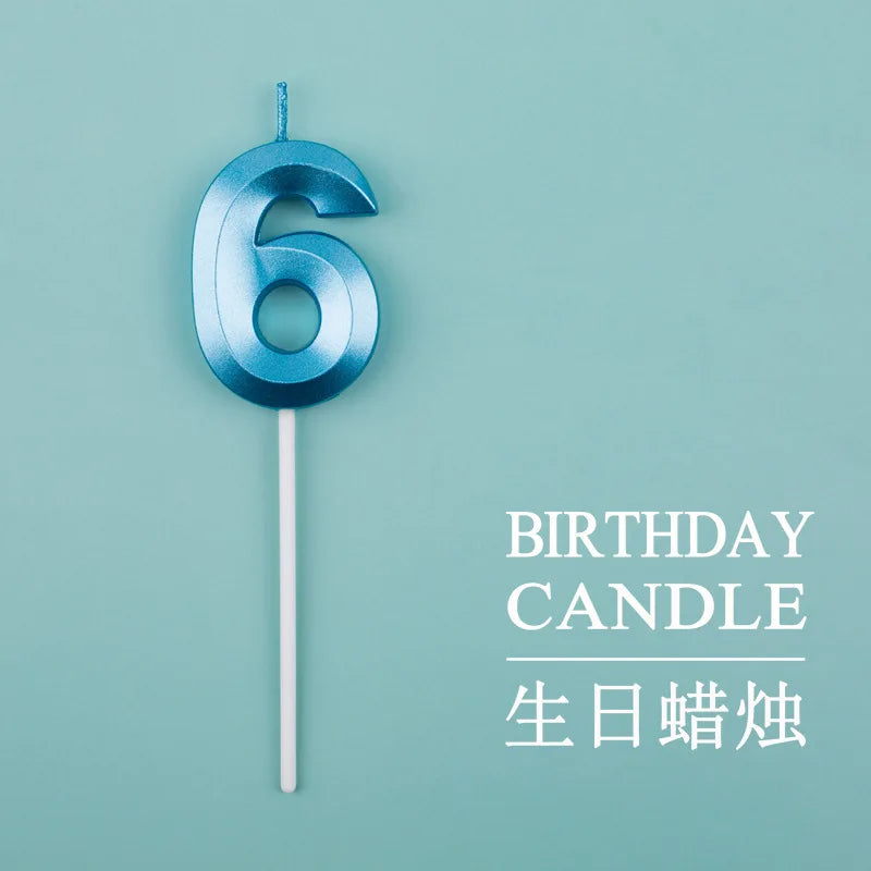 Birthday Digital Cake Candle Opera House Candles Golden Pink Blue Diamond Number Birthday Party Candles Creative Decoration