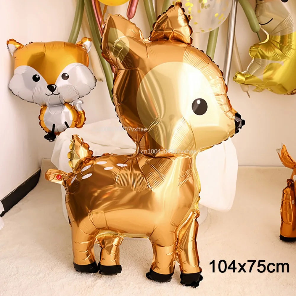 Animal Theme Foil Balloons Deer Rabbit Owl Squirrel Safari Party Decor Adult Kids Birthday Party Decoration Ballons Supplies