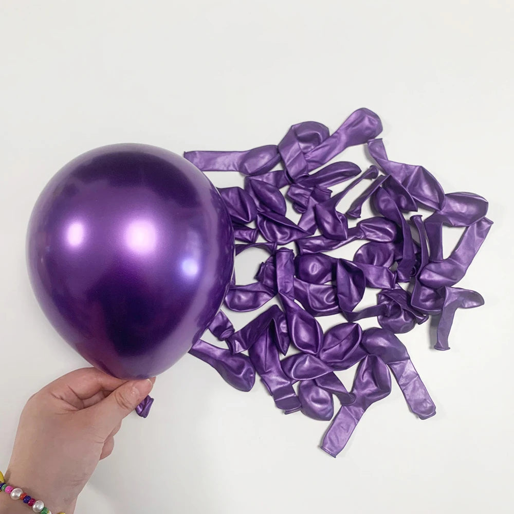 10/20/30pcs Metallic Gold Silver Latex Balloons Chrome Blue Purple Birthday Ballon Wedding Party Decor Baby Shower Helium Globos