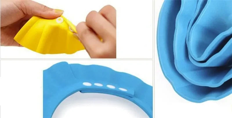 Baby Shower Soft Cap Adjustable Hair Wash Hat for Kids Ear Protection Safe Children Shampoo Bathing Shower Protect Head Elegant Bathing Cap Kids