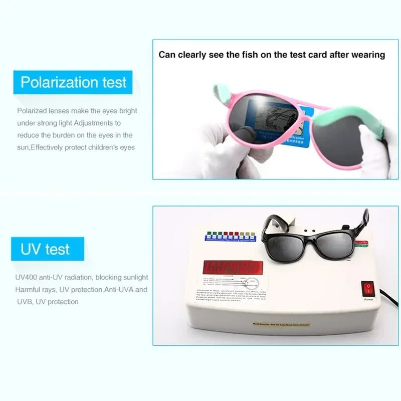 Kids Polarized Sunglasses TR90 Boys Girls UV Protection Sun Glasses Silicone Safety Glasses For Children Baby Eyewear Age 3-12