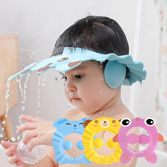 Baby Shower Soft Cap Adjustable Hair Wash Hat for Kids Ear Protection Safe Children Shampoo Bathing Shower Protect Head Elegant Bathing Cap Kids