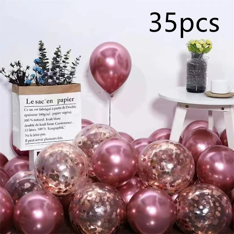 16pcs Black Metallic Sequin Balloons for Birthday Wedding Graduation Party Balloon Decoration