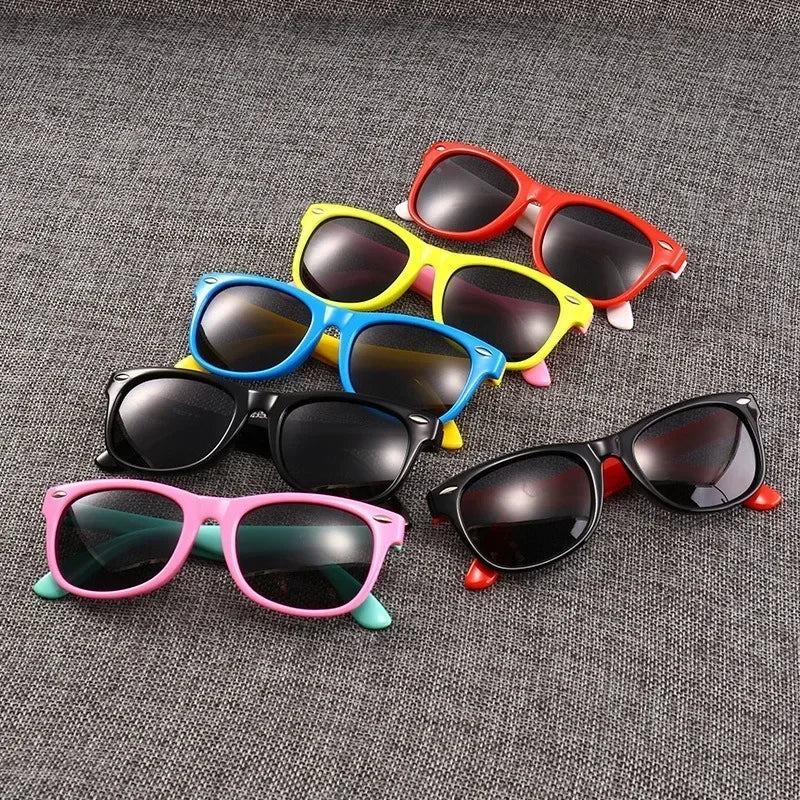 Kids Polarized Sunglasses TR90 Boys Girls UV Protection Sun Glasses Silicone Safety Glasses For Children Baby Eyewear Age 3-12