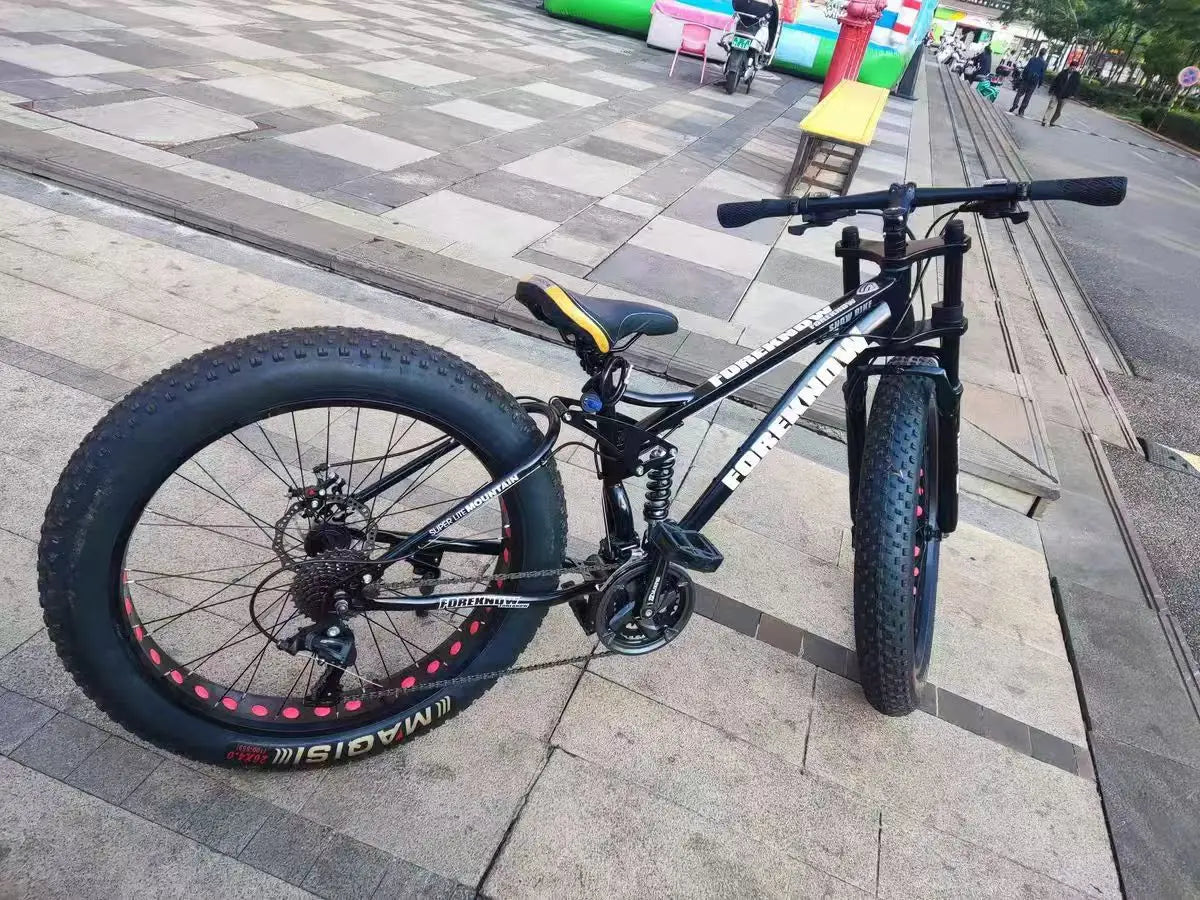 Snow Bike 24/26 Inch 21/24/27/30 Speed Spoke Wheel Mountain Bicycle 4.0 Fat Tires Hanging Type Disc Brake Beach Off Road