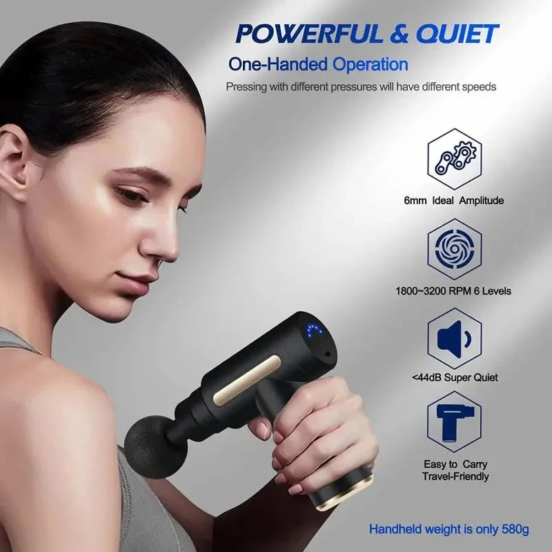 Xiaomi Mini Fascia Gun Tissue Massager Portable Lightweight Body Massage with LED Touch Screen 4 Replaceable Massage Heads 2024