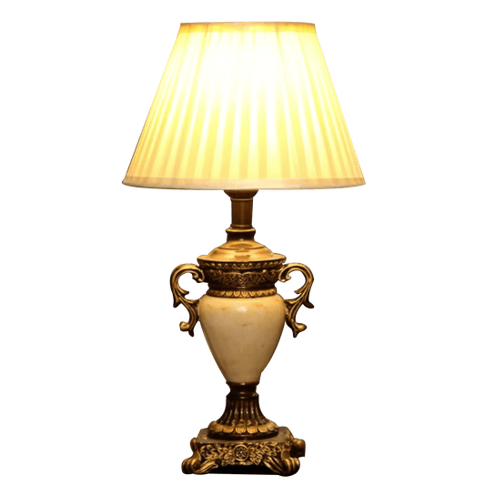 Medieval Golden-White Resin Table Lamp