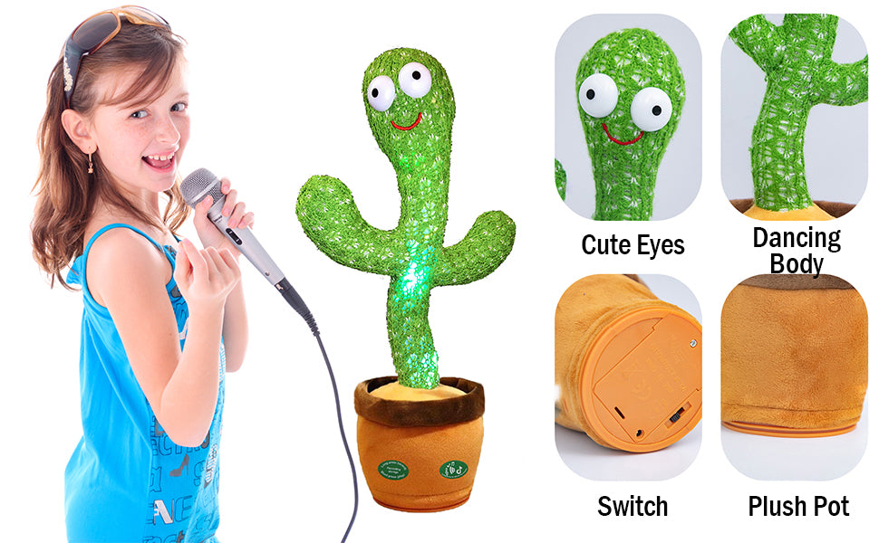 1 Piece -Talking And Dancing Cactus Toy For Baby Boys And Girls,Singing Recording,Gift That Can Talk To You Repeatedly-Perfect Choice For Kids